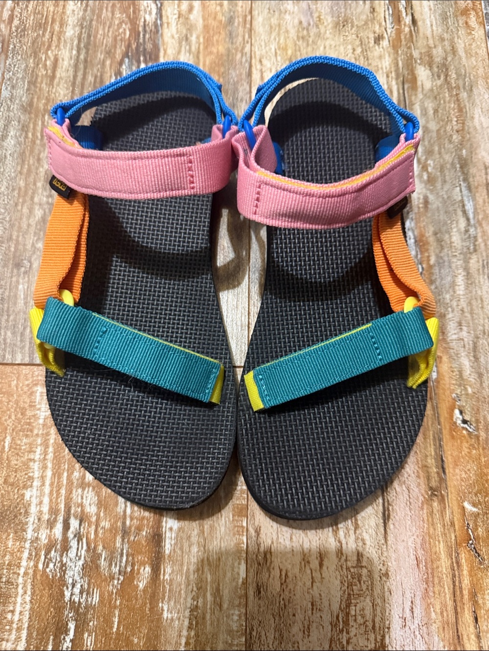 Teva Kids Multicolor Strap Sandals - Pink, Teal, Orange, Yellow, Blue